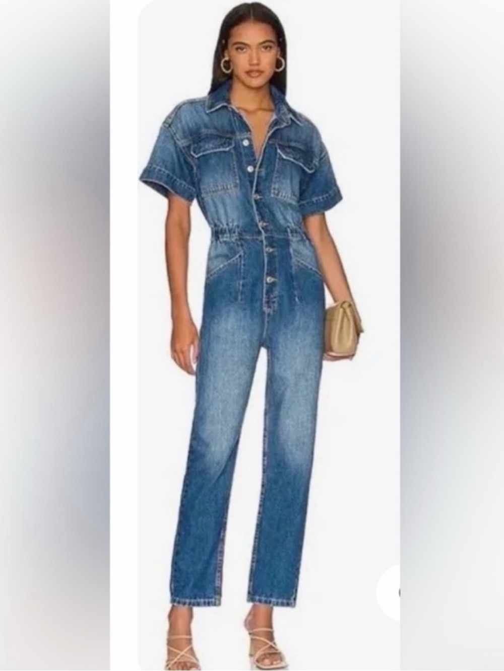 Free People Denim Jumpsuit